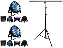 Load image into Gallery viewer, MR DJ LS100 Stand &amp; 2 MEGA354 Slim Disco DJ Party Club Stage Show Lighting Flat Par Wash Lighting