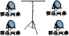 Load image into Gallery viewer, MR DJ LS100 Stand &amp; 4 MEGA354 Slim Disco DJ Party Club Stage Show Lighting Flat Par Wash Lighting
