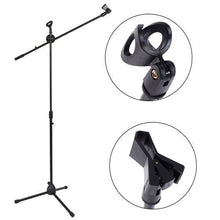 Load image into Gallery viewer, MR DJ MS-300 Universal Adjustable Tripod Microphone Stands Adjustable Boom Stage with Mic Holder Clips