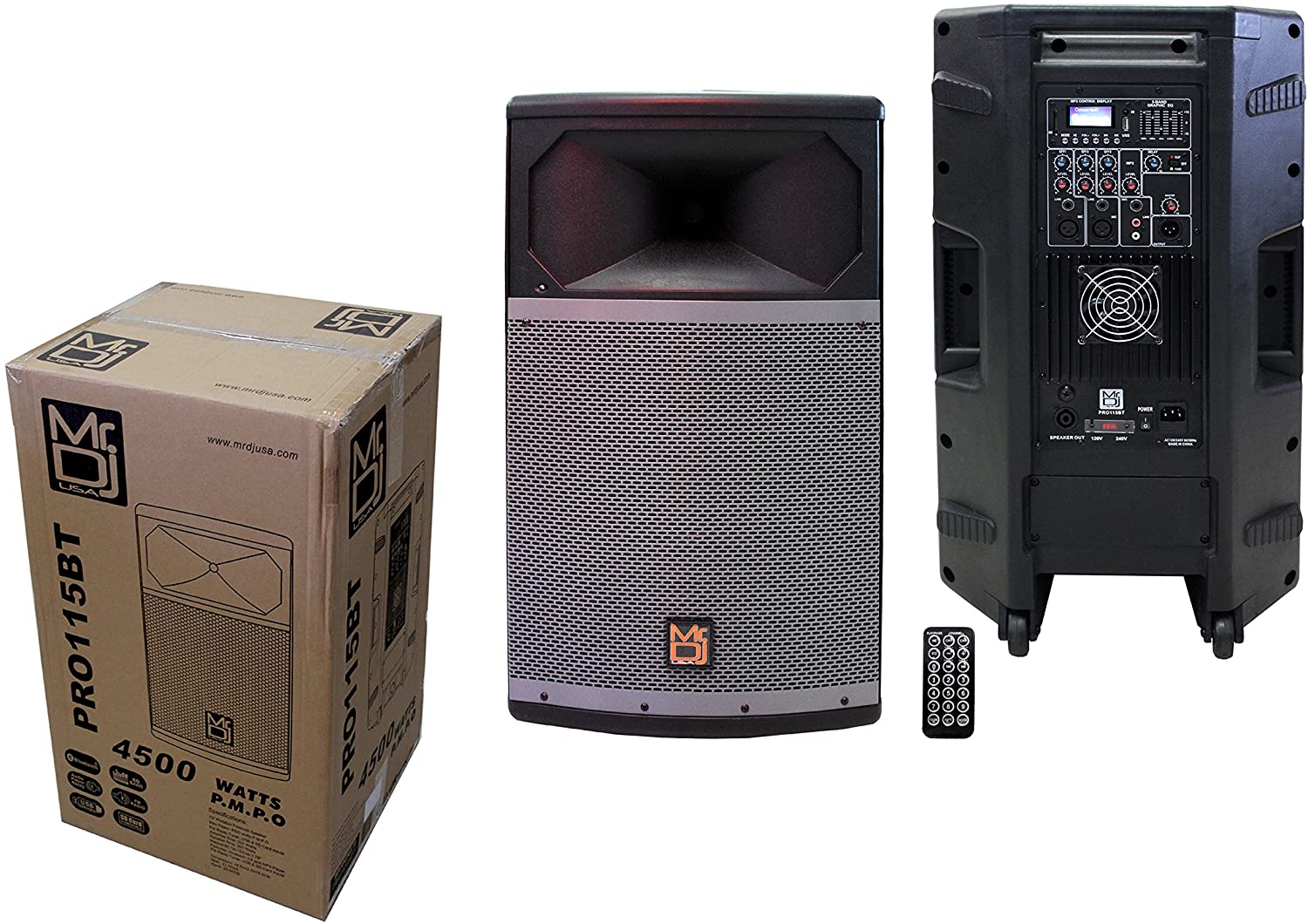 2 MR DJ PRO115BT PA DJ Powered Speaker Professional PRO PA DJ 15” 2-Way Full-Range Powered/Active DJ PA Multipurpose Live Sound Loudspeaker