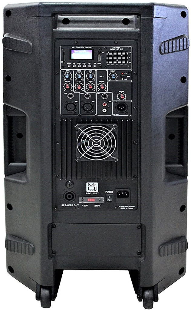 MR DJ PRO115BT PRO PA DJ 15" 2-Way Powered/Active Live Sound Loudspeaker