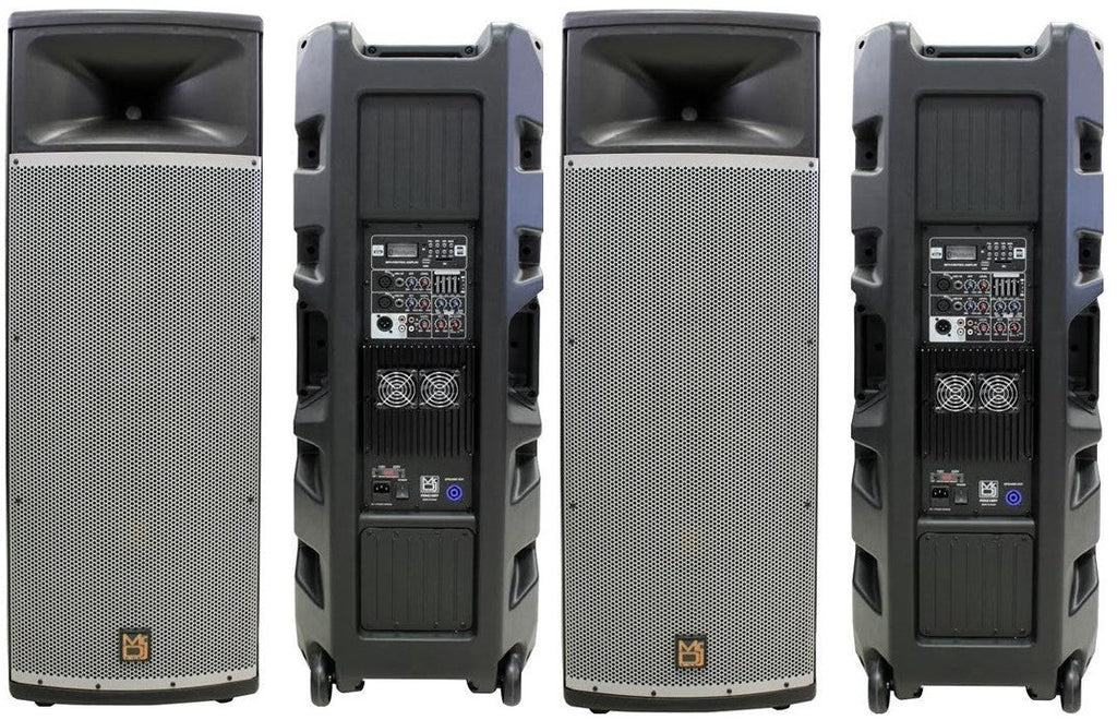 2 Professional PRO PA DJ Dual 15 Inch Loudspeaker 3-Way Full-Range Powered/Active DJ PA Multipurpose Live Sound Speaker