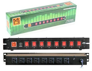 MR DJ PSC200 Rack Mountable 8 Port Power Switcher Surge Protectors ON / OFF Power Center