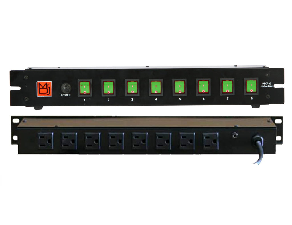 MR DJ PSC400 8 Port Power Switcher Surge Protectors ON / OFF Power Center