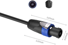 Load image into Gallery viewer, 2 American Terminal TCSMSM12 Speakon Male to Speakon Male Speaker Cable 12 ft