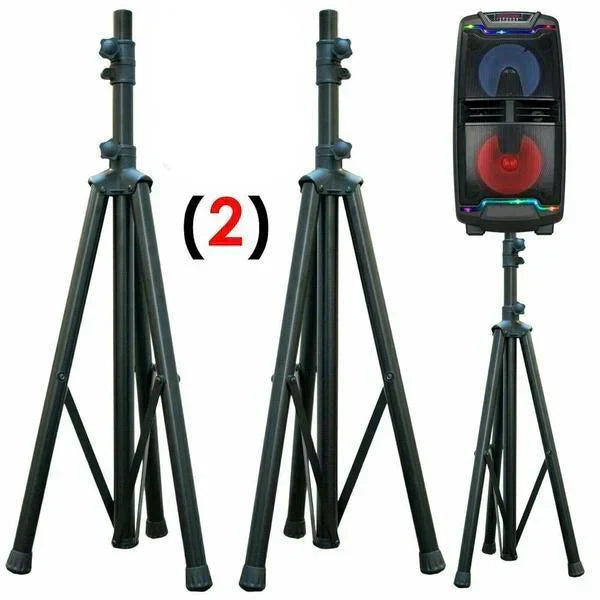 2 Pack MR DJ SS350B Universal Heavy-Duty Folding Tripod Speaker Stand