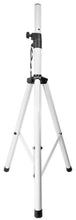 Load image into Gallery viewer, MR DJ SS350W Speaker Stand <br/> Universal White Heavy Duty Folding Tripod PRO PA DJ Home On Stage Speaker Stand Mount Holder