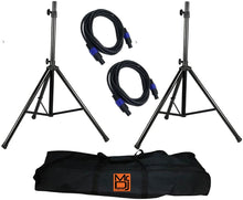 Load image into Gallery viewer, MR DJ SS850PKG 2 Speaker Stand with Road Carrying Bag &amp; 2 Speakon Cable
