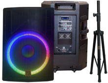 Load image into Gallery viewer, MR DJ 18" 5500W Pro PA DJ Powered Active Bluetooth Speaker + Speaker Stand