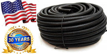 Load image into Gallery viewer, American Terminal 100 Feet 5/8" Split Wire Loom Conduit Polyethylene Tubing Black