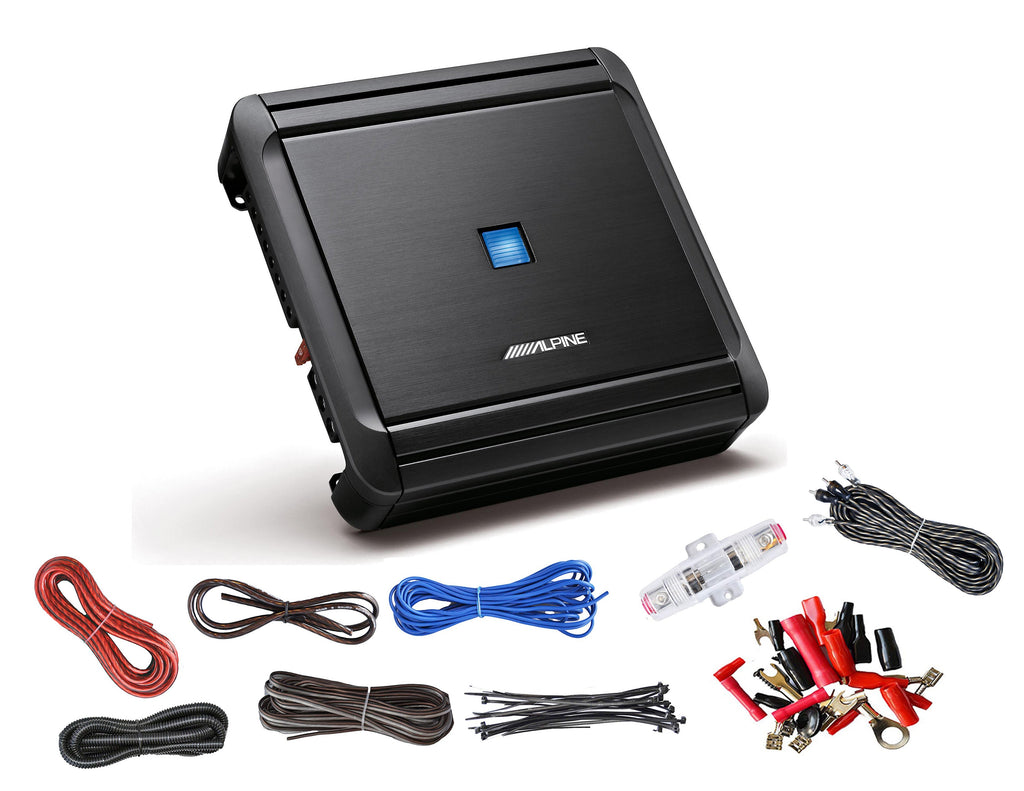 Alpine S2-A36F 4-Channel Car Amplifier, 50 Watts RMS x 4 + Absolute 8 Gauge Amplifier Kit