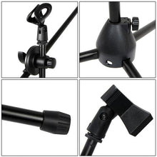 Load image into Gallery viewer, MR DJ MS600PKG 2 Universal Adjustable Tripod Microphone Stands Table Boom Stage with Mic Holder Clips &amp; Carry Bag