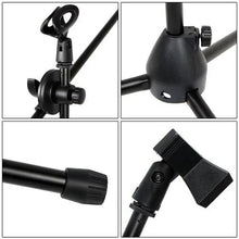 Load image into Gallery viewer, MR DJ MS700PKG 2 Microphone Stands Adjustable Boom Stage or Instrument with Mic Holder Clips &amp; Carry Bag &amp; 2 25' Cable