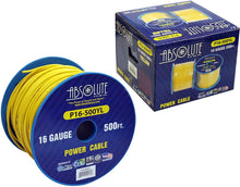 Load image into Gallery viewer, Absolute P16-500YL 16 Gauge 500-Feet Yellow Spool Primary Remote Power Wire Cable