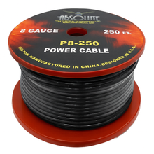 Load image into Gallery viewer, Absolute P8250BK 8GA 250' Black Power Ground Wire Car Audio Amplifier Marine Cable
