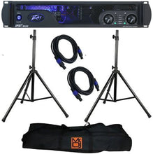 Load image into Gallery viewer, Peavey IPR 2 3000 2-Channel Lightweight 3000W Power Amplifier + 2 Speaker Stand Bundle