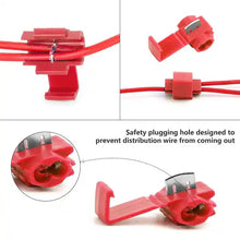 Load image into Gallery viewer, MR DJ 50pcs Lock Quick Splice Wire Terminals Snap Lock Red 18-22 AWG