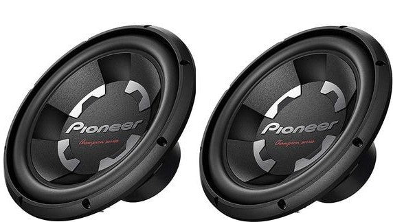 2 X Pioneer TS-300D4 12 Inch 1400 Watts Max Power Dual 4-Ohm Voice Coil Car Audio Stereo Subwoofer Loudspeakers