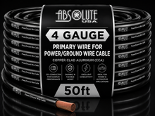 Load image into Gallery viewer, Absolute PROP4G50BK Pro Series Black 50 Feet 4 Gauge Ultra Flexible Power/Ground Battery Amp 12V Cable Wire