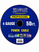 Load image into Gallery viewer, Absolute PROP4G50BL Pro Series Blue 50 Feet 4 Gauge Ultra Flexible Power/Ground Battery Amp 12V Cable Wire