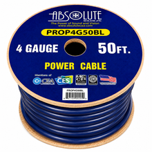 Load image into Gallery viewer, Absolute PROP4G50BL Pro Series Blue 50 Feet 4 Gauge Ultra Flexible Power/Ground Battery Amp 12V Cable Wire