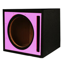 Load image into Gallery viewer, PSEB10P Single 10" Ported Subwoofer Enclosure with Pink High Gloss Face Board