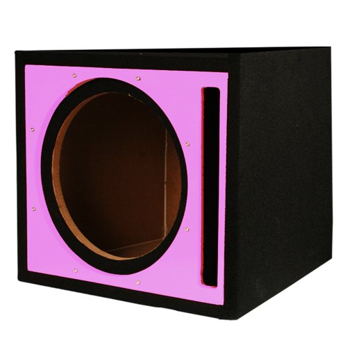 Absolute USA PSEB10P Single 10-Inch Ported Subwoofer Enclosure with Pink High Gloss Face Board