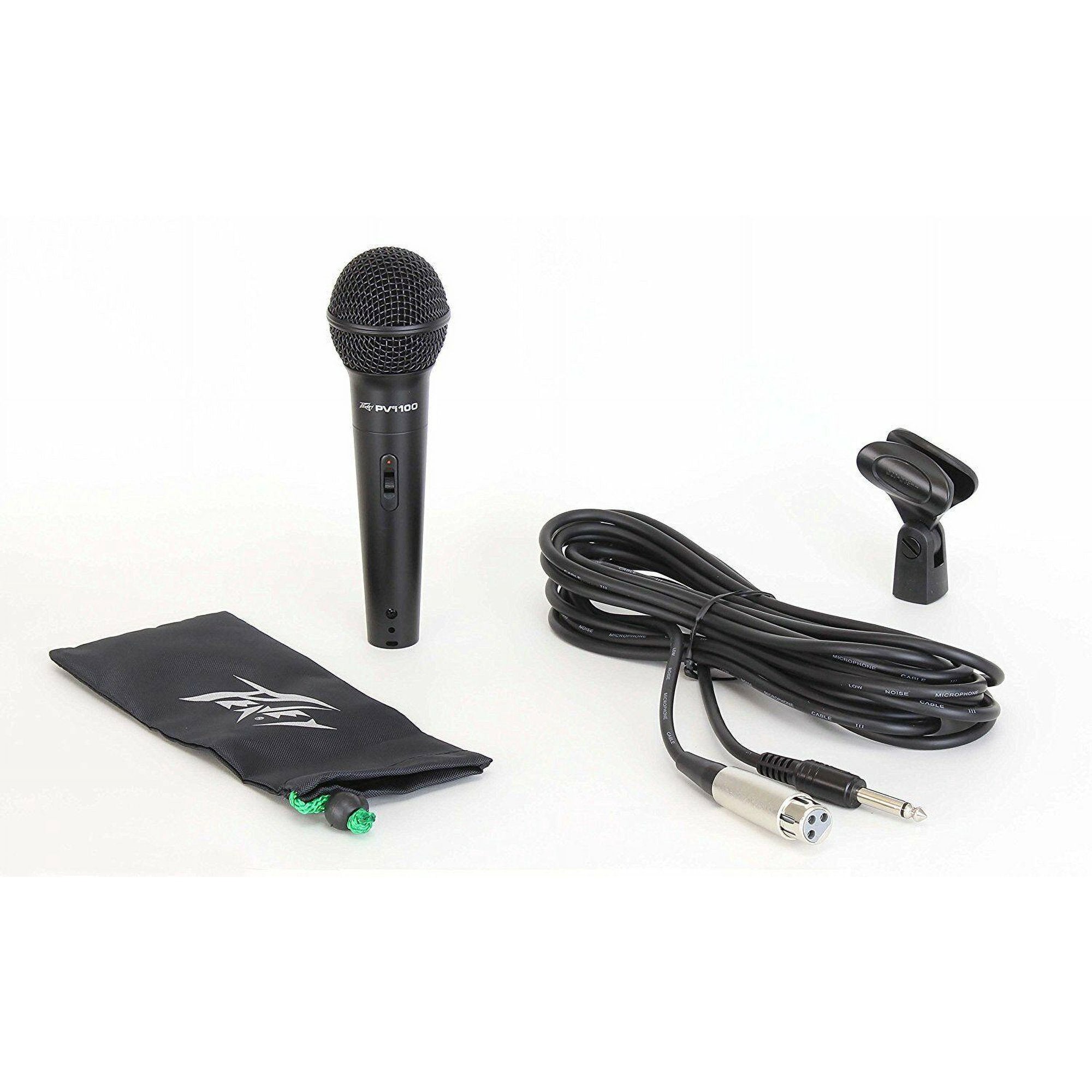 4 Peavey PVI100 1/4" Wired Dynamic Cardioid Vocal Microphone+Mic Clip + Cable