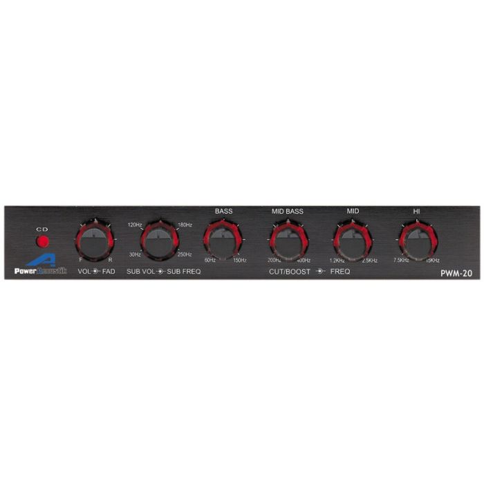 Power Acoustik PWM-20 4-Band Parametric Equalizer w/ Subwoofer Electronic Crossover