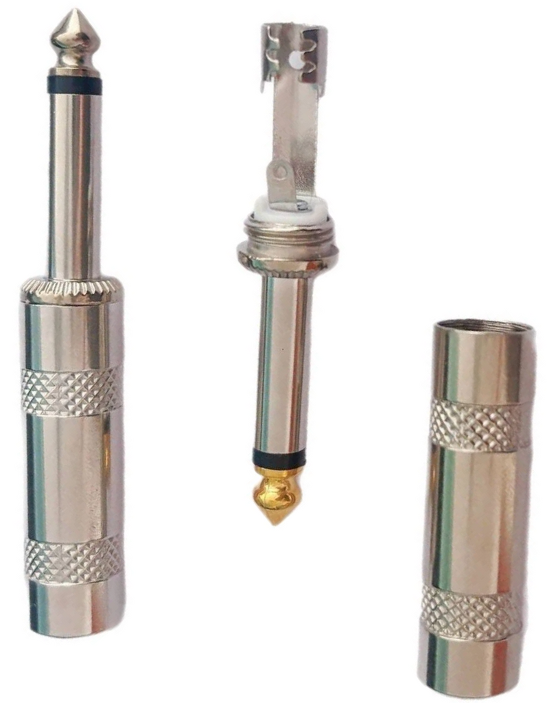 MR DJ QMH10 5 Pair Large Barrel 6.35mm 1/4" Male Mono TS Head Cable Mount Connector