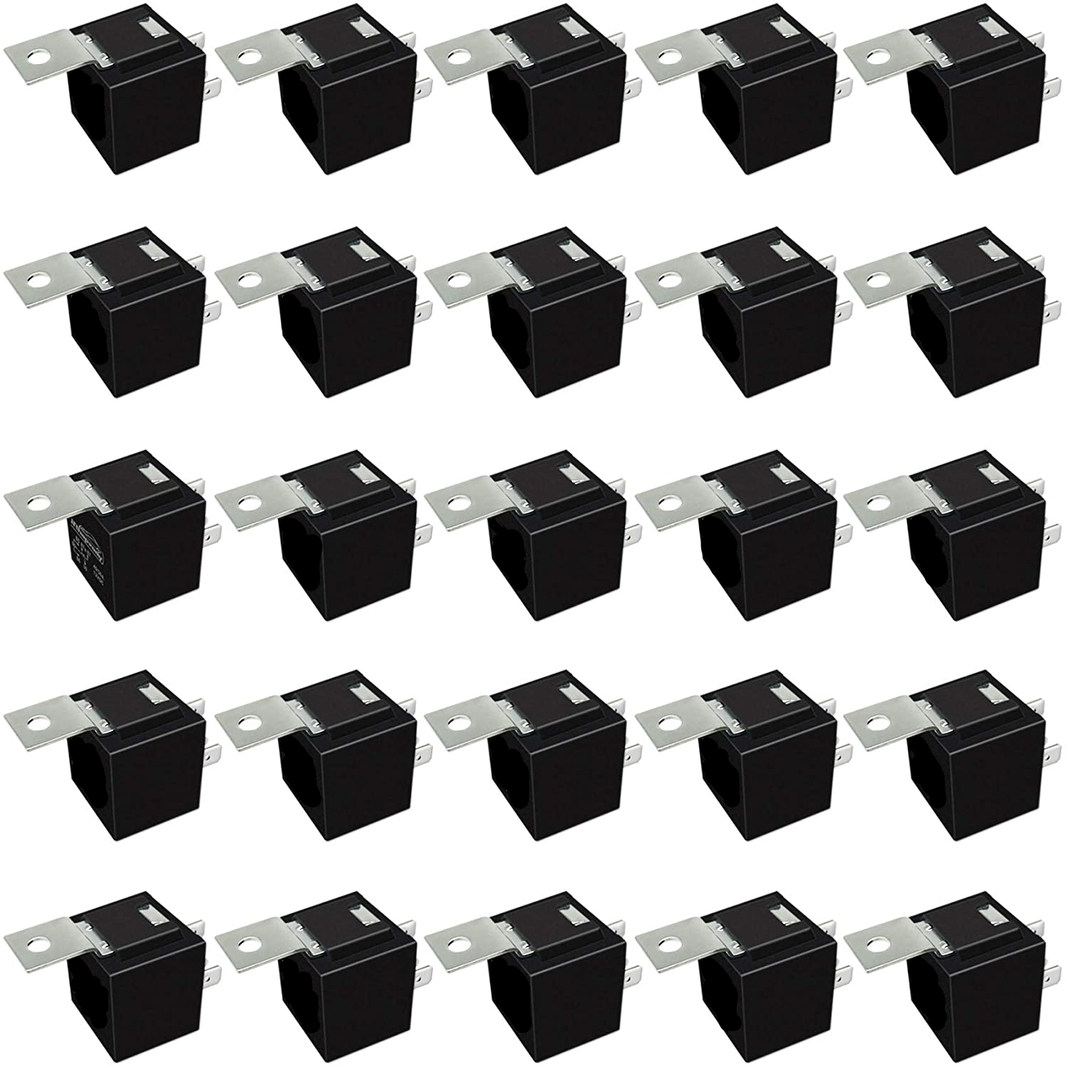 12V 5 Pin SPDT 30/40 Amp Relay Socket Metal Tab Auto Marine homes Truck RV ATV 25 Pack