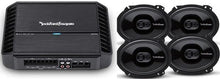 Load image into Gallery viewer, Rockford Fosgate Punch Package w Amplifier &amp; 6x8" Speakers 2 Pair P1683 6" x 8" 3Way Coaxial Car Speakers + P400X4 4Channel Class AB Full Range Amplifier + 2 Pair Speaker Adapter Harnesses