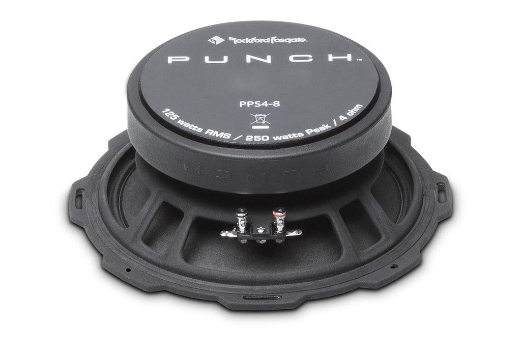 Rockford Fosgate Punch Pro PPS4-8 250W Peak 8" Single Punch Pro Series 4-Ohm High SPL Midrange Speaker