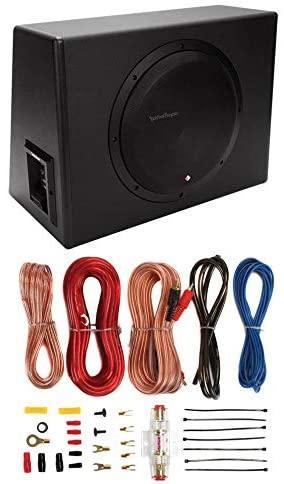 Rockford Fosgate P300-8P 300W Loaded 8" Powered Subwoofer Enclosure + 8G Amp Kit