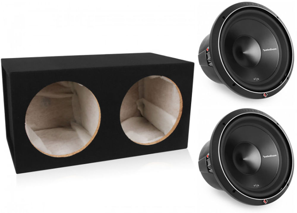 2 Rockford Fosgate P2D2-10 10" 1200w Dual Subwoofers+ Absolute DSS10 Sealed Sub Box Enclosure