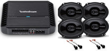 Load image into Gallery viewer, 2004-14 Ford F150 Rockford Fosgate Punch Package w Amplifier &amp; 6x8" Speakers (4) P1683 6" x 8" 3Way Coaxial Car Speakers + P400X4 4Channel Class AB Full Range Amplifier + (4) Speaker Adapter Harnesses