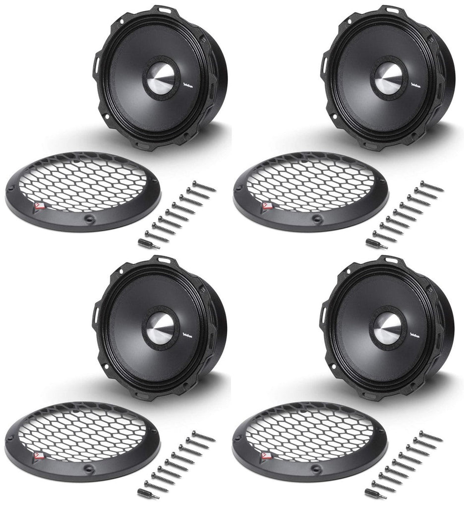 4 Rockford Fosgate PPS4-6 6.5" 400W 4-Ohm Midrange Car Audio Speaker with Fiber Reinforced Paper Cone and Stamp Cast Aluminum Frame