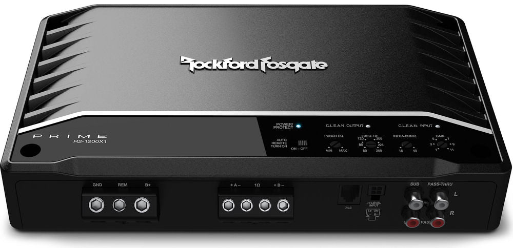 Rockford Fosgate Prime R2-1200X1 mono amplifier <br/> 1200W RMS x 1 at 1 ohm monoblock subwoofer amplifier