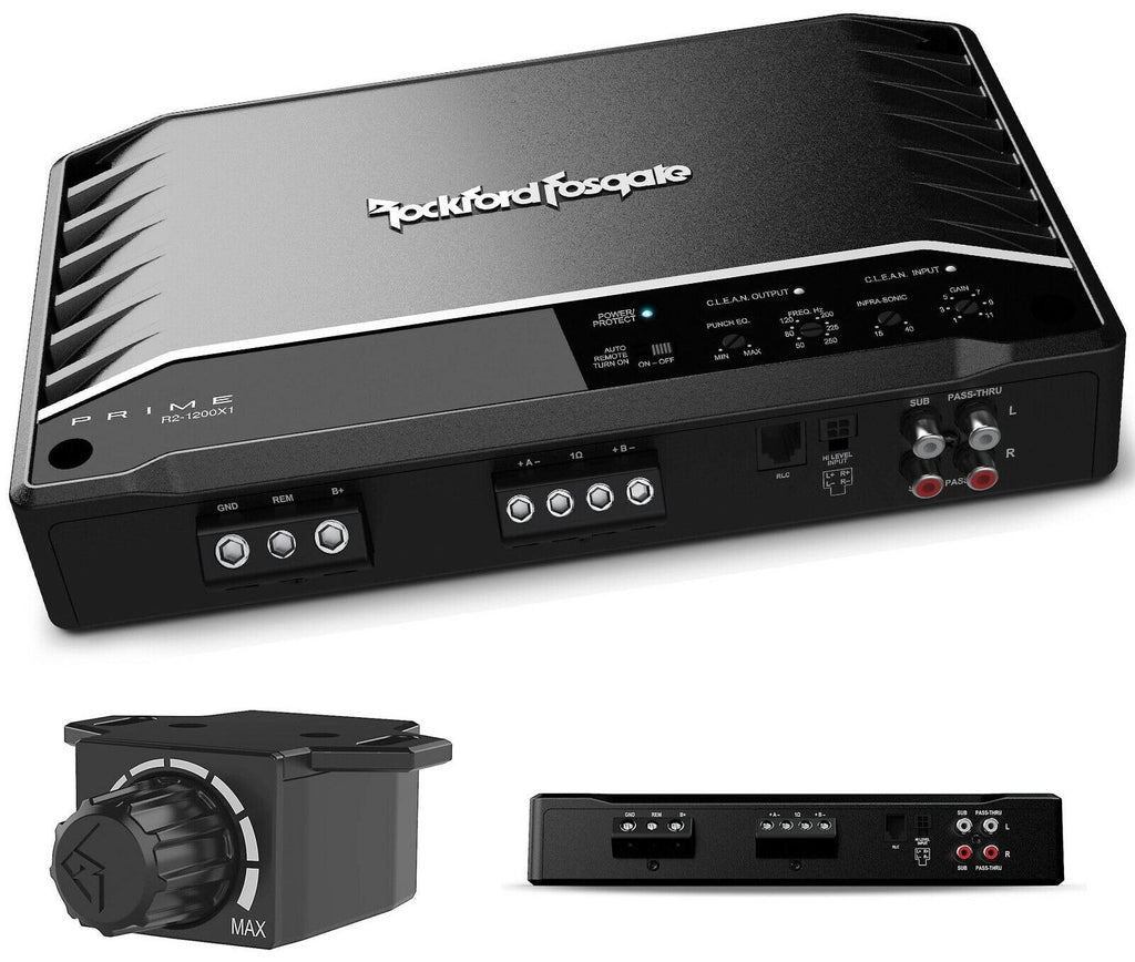 Rockford Fosgate Prime R2-1200X1 & 2 P3D4-15 package <br/> 1200W RMS x 1 at 1 ohm monoblock subwoofer amplifier & 2 P3D4-15 15" subwoofer