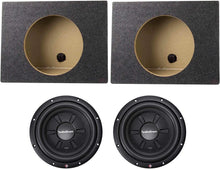 Load image into Gallery viewer, 2 Rockford Fosgate R2SD4-10 + 2 Single Sealed Boxes 400W 10" shallow mount dual 4-ohm voice coils subwoofer + 2 Single Sealed Boxes