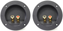 Load image into Gallery viewer, 2 Absolute USA RST-450 4" Double Binding Round Gold Plate Push Spring Loaded Banana Jacks Double Post Subwoofer Terminal