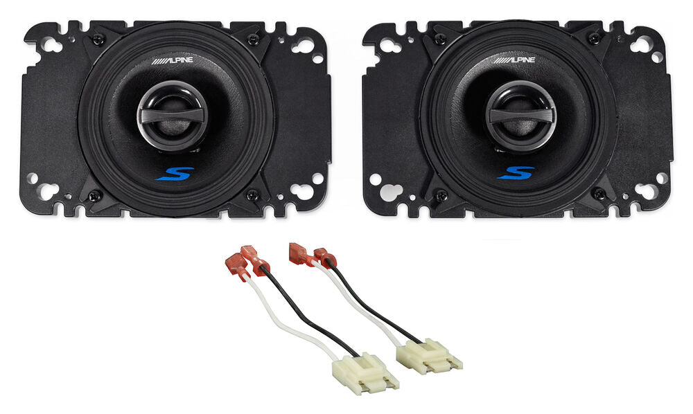 Alpine 140W Front Factory Speaker Replacement Kit For 1987-1995 Jeep Wrangler YJ