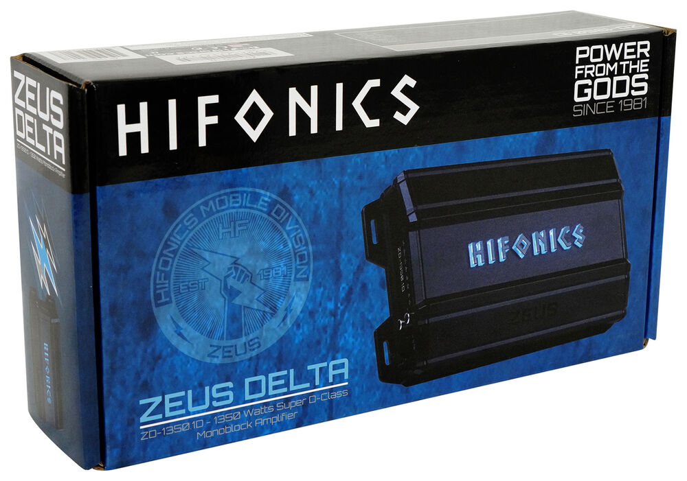 Hifonics ZD-1350.1D 1350 Watt Mono Amplifier 1 Ohm Car Audio Class-D Amp