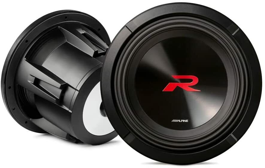 Alpine R2-W10D4 10" R-Series 4 Ohm 2250 Max DVC Car Audio Subwoofer + KTE-10G.3 Grill