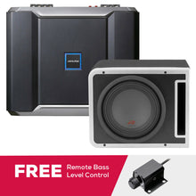Load image into Gallery viewer, Alpine R-A75M Mono Amplifier + R-SB10V 10" Subwoofer Enclosure + RUX-KNOB.2