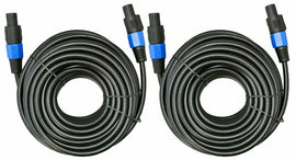 2 MK Audio MKSSM6 Speakon Male to Speakon Male 6 Ft. True 12 Gauge Wire PA DJ Pro Audio Speaker Cable