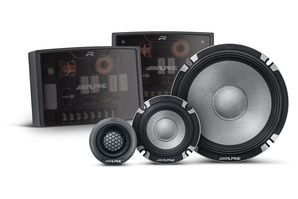 2 Pair Alpine R-Series R2-S653 3-Way Pro 6.5" Component Car Audio Speaker System
