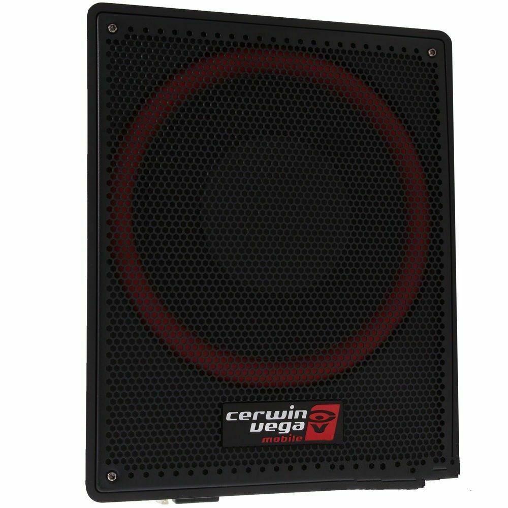 Cerwin Vega VPAS12-12 Shallow Mount Sealed Powered 600W Subwoofer Enclosure Bundle