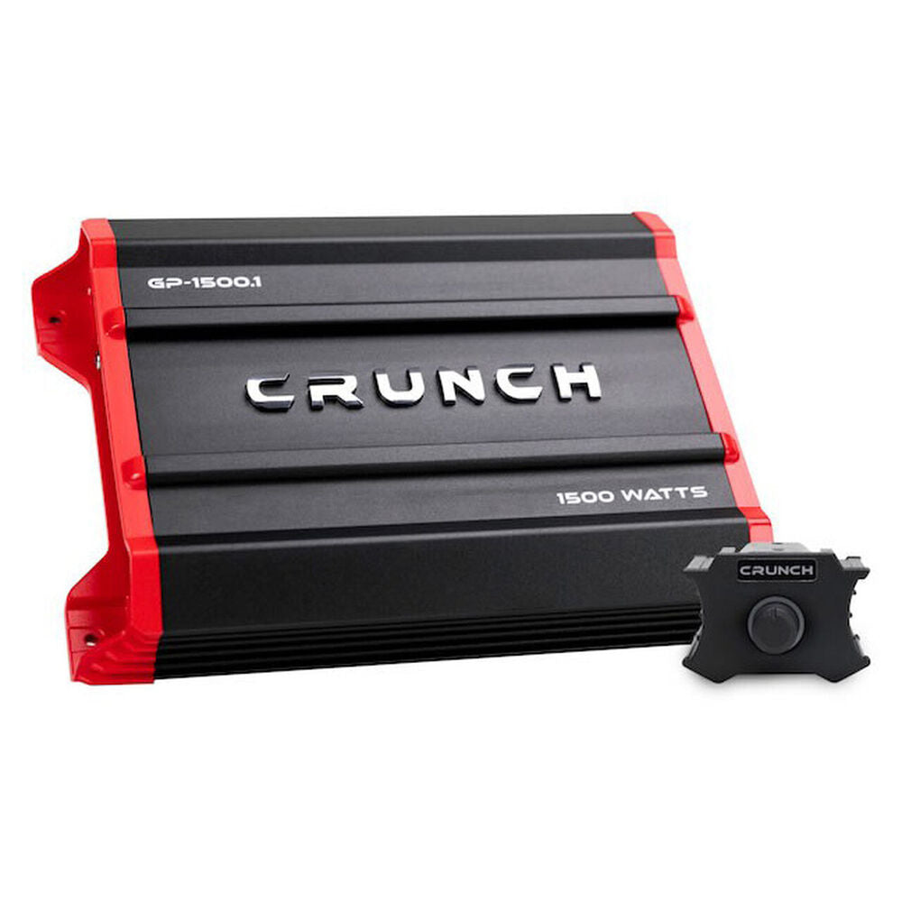 Crunch Ground Pounder GP-1500.1 1500W Max Monoblock Subwoofer Class AB 1500 Watts Car Amplifier with 8 Gauge Amp Kit