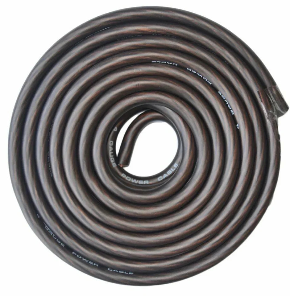 20' FT 4 GAUGE GA AWG BLACK WIRE CABLE POWER GROUND PRIMARY AMP FLEXIBLE